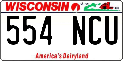 WI license plate 554NCU