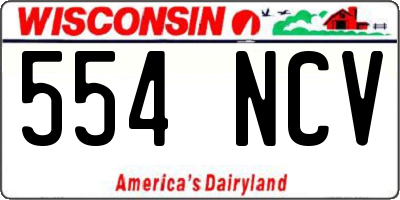 WI license plate 554NCV
