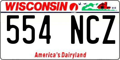 WI license plate 554NCZ