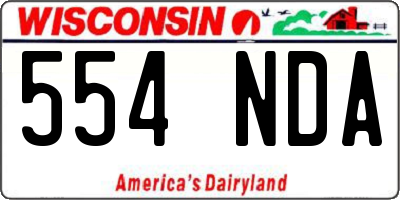 WI license plate 554NDA
