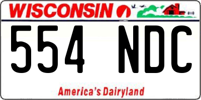 WI license plate 554NDC