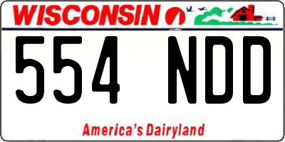 WI license plate 554NDD
