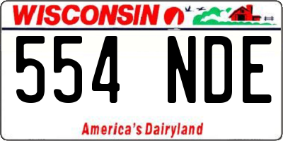 WI license plate 554NDE