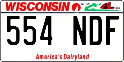 WI license plate 554NDF