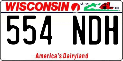 WI license plate 554NDH