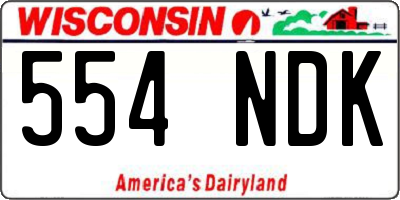 WI license plate 554NDK