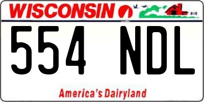 WI license plate 554NDL