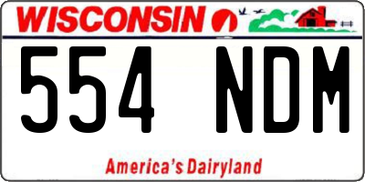 WI license plate 554NDM