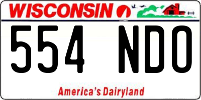 WI license plate 554NDO