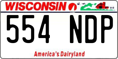 WI license plate 554NDP