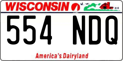 WI license plate 554NDQ