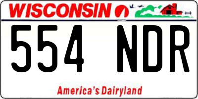 WI license plate 554NDR
