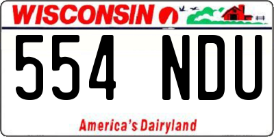 WI license plate 554NDU