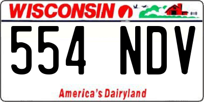 WI license plate 554NDV