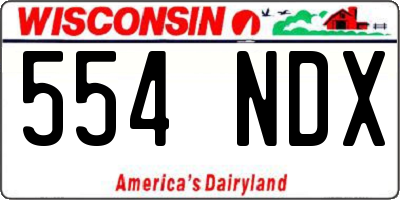 WI license plate 554NDX