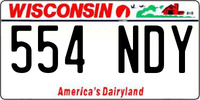 WI license plate 554NDY