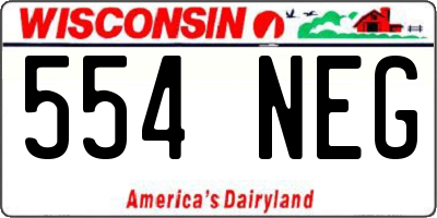 WI license plate 554NEG