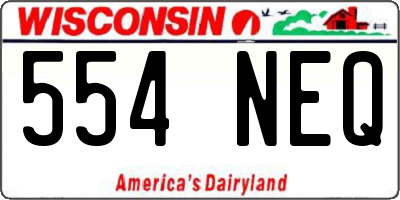 WI license plate 554NEQ