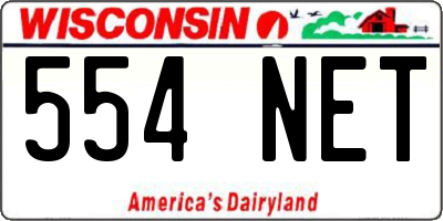 WI license plate 554NET