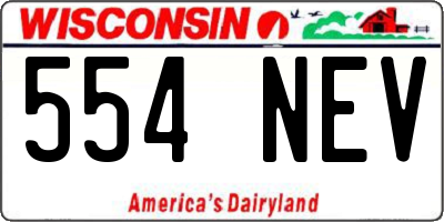 WI license plate 554NEV