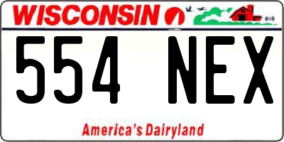 WI license plate 554NEX