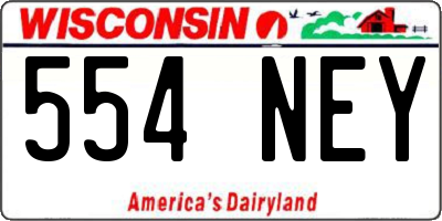 WI license plate 554NEY