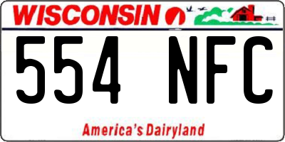 WI license plate 554NFC