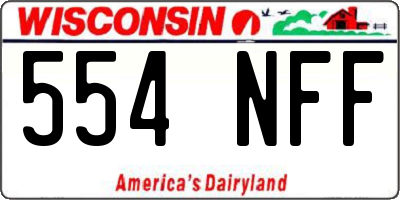 WI license plate 554NFF