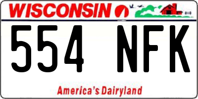 WI license plate 554NFK