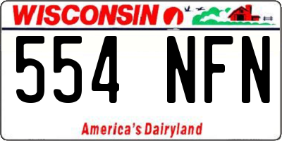 WI license plate 554NFN
