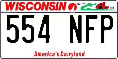 WI license plate 554NFP