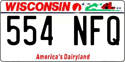 WI license plate 554NFQ