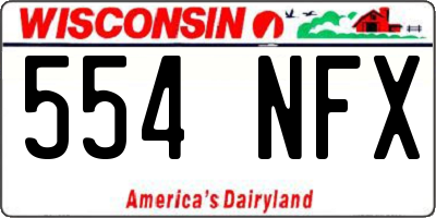 WI license plate 554NFX