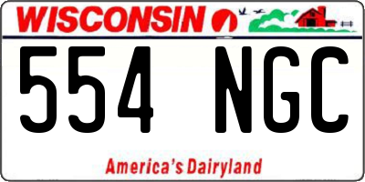 WI license plate 554NGC