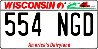 WI license plate 554NGD