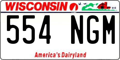 WI license plate 554NGM