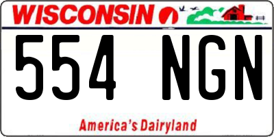 WI license plate 554NGN