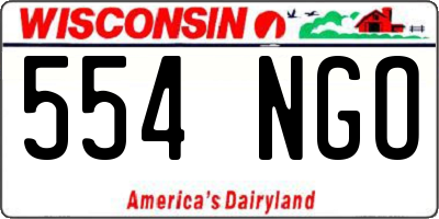WI license plate 554NGO