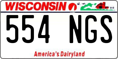 WI license plate 554NGS