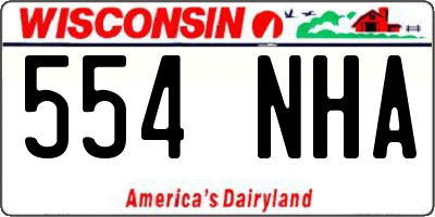 WI license plate 554NHA