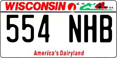 WI license plate 554NHB