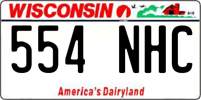 WI license plate 554NHC