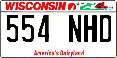 WI license plate 554NHD