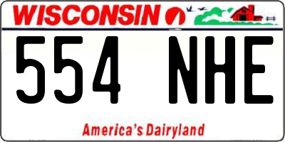 WI license plate 554NHE