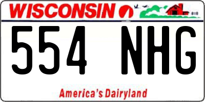 WI license plate 554NHG