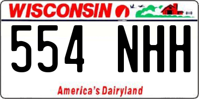 WI license plate 554NHH