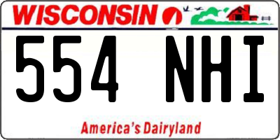 WI license plate 554NHI