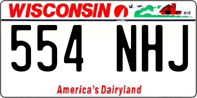 WI license plate 554NHJ