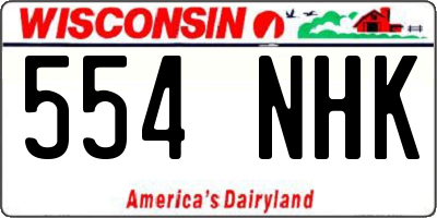 WI license plate 554NHK