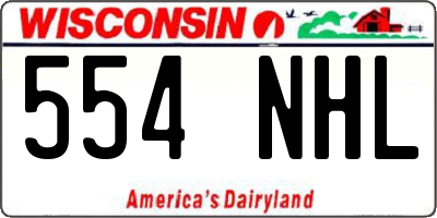 WI license plate 554NHL